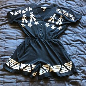 *Vintage* L.A. Express Stamped Romper w/Pockets